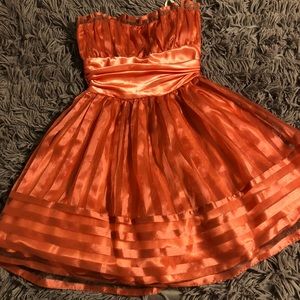 Formal peach/pink strapless dress